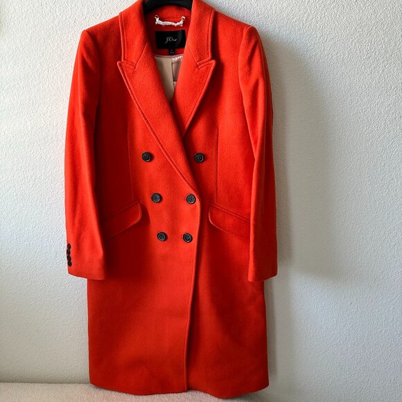 J. Crew Jackets & Blazers - J. Crew Orange Double-breasted Topcoat Coat Size 2